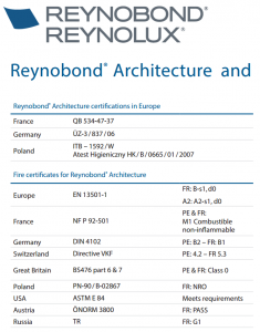 PE cladding - reynobond data europe 5